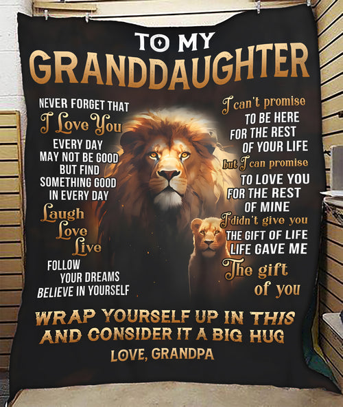 Special Gift For Your Granddaughter Blanket - From Grandpa (SKU2605-212)