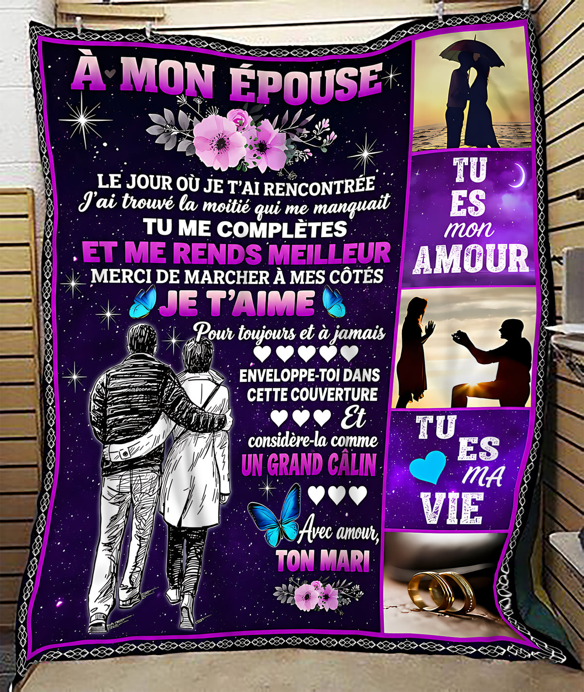 Couverture Cadeau Spéciale Pour Votre Épouse – De La Part De Son Mari (SKU2610-443)