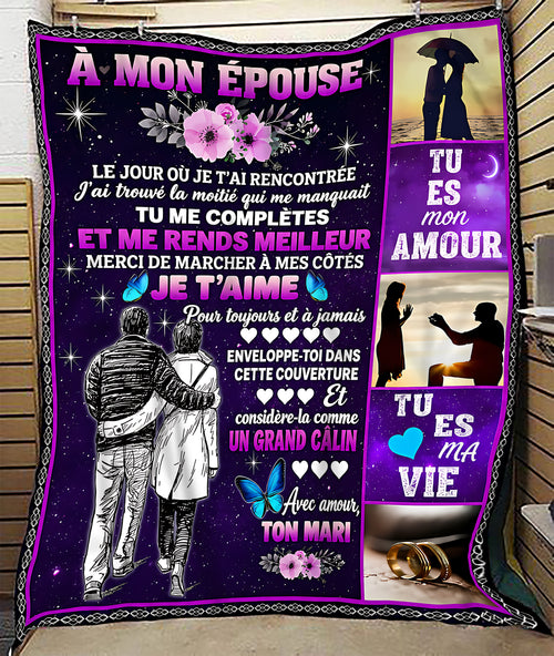 Couverture Cadeau Spéciale Pour Votre Épouse – De La Part De Son Mari (SKU2610-443)