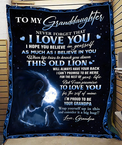 Special Gift For Your Granddaughter Blanket - From Grandpa (SKU2603-149)