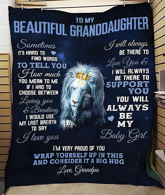 Special Gift For Your Granddaughter Blanket - From Grandpa (SKUB10-175)