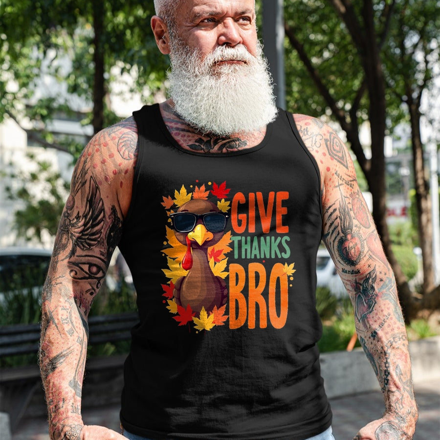 Best Thanksgiving Family Shirt , Funny Thanksgiving UnisexT-Shirt/Hoodie/Sweatshirt HLT00 - Give Thanks Bro Cute Turkey Toddler Thankful Thanksgiving T-Shirt, Men, Black, 3X-Large