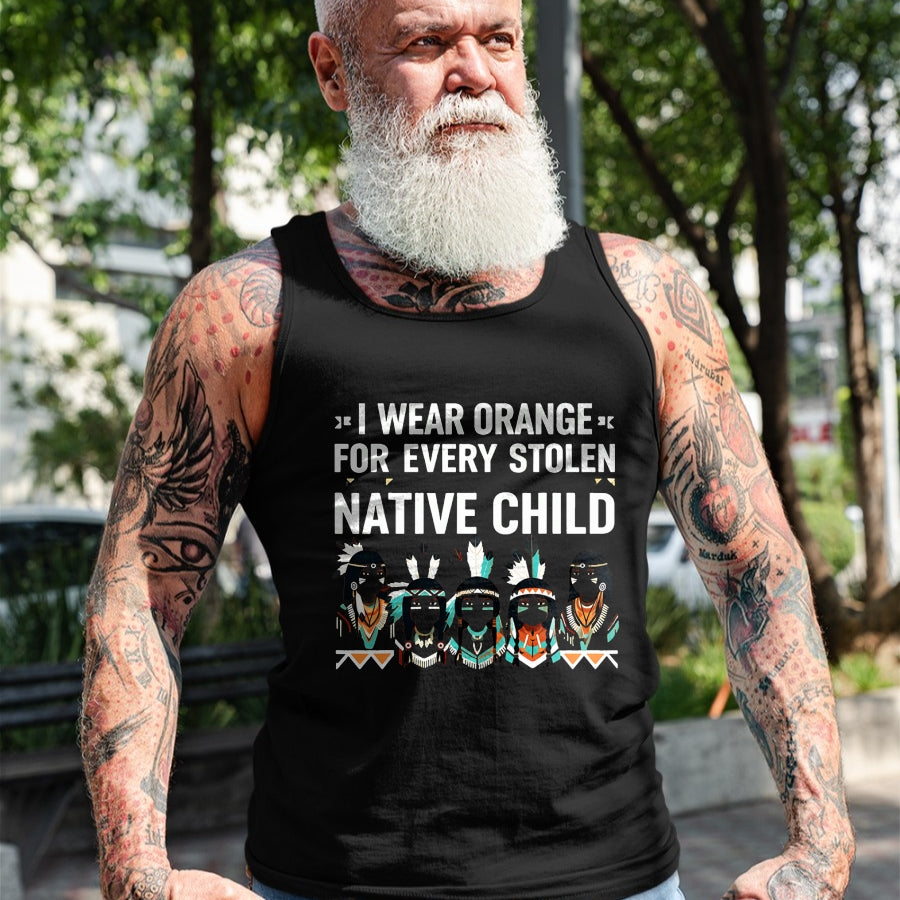 Native American T-Shirts, Vintage Native American Unisex T-Shirt/Hoodie/Sweatshirt HLT00 - I Wear Orange For Every American Native Child Indian Pride (2)