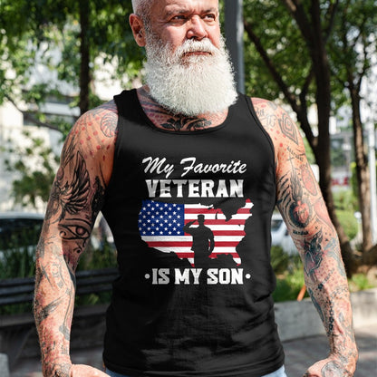 Proud Veteran Shirt, Funny Veteran UnisexT-Shirt/Hoodie/Sweatshirt HLT00 - Father Veterans Day My Favorite Veteran is My Son T-Shirt