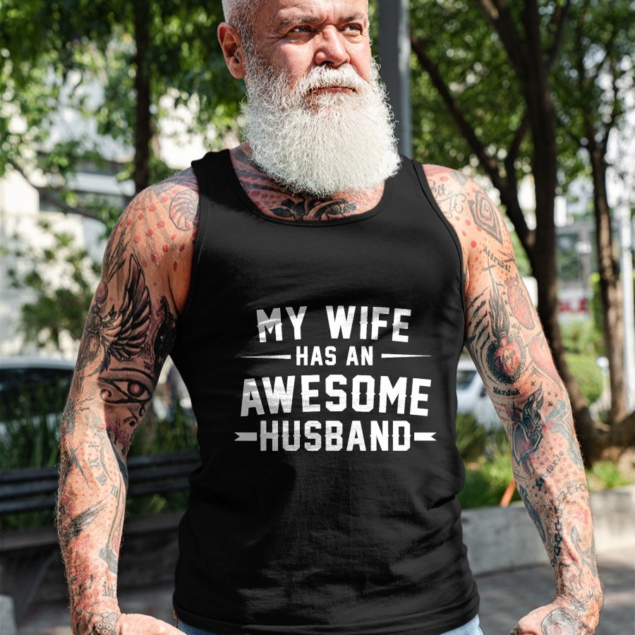 Best Wife Shirt, Wife and Husband Unisex T-Shirt/Hoodie/Sweatshirt HLT00 - My wife has an awesome husband T-Shirt