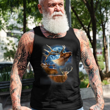 Funny Hunting Shirt, Gift For Hunting Lover Unisex T-Shirt/Hoodie/Sweatshirt HLT00 - Funny Elk Hunting T-Shirt - Elk Howling at the Moon