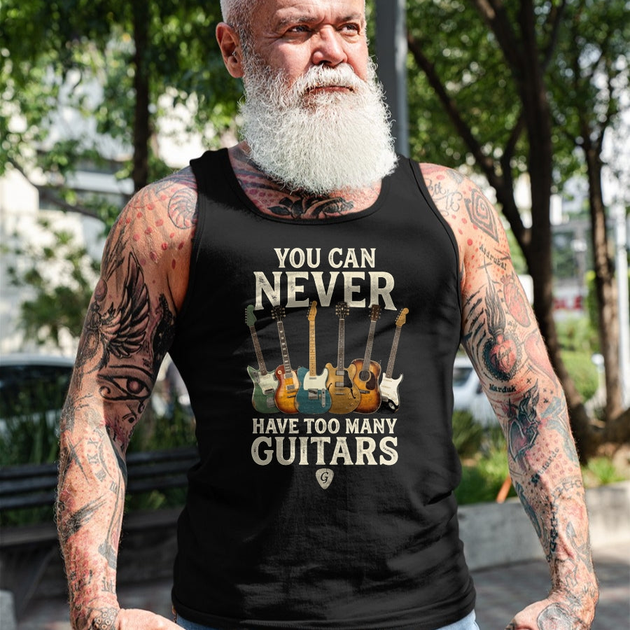 Guitar Lover Shirt, Funny Guitar UnisexT-Shirt/Hoodie/Sweatshirt HLT00 - You Can Never Have Too Many Guitars Vintage Music Decor Art Long Sleeve T-Shirt