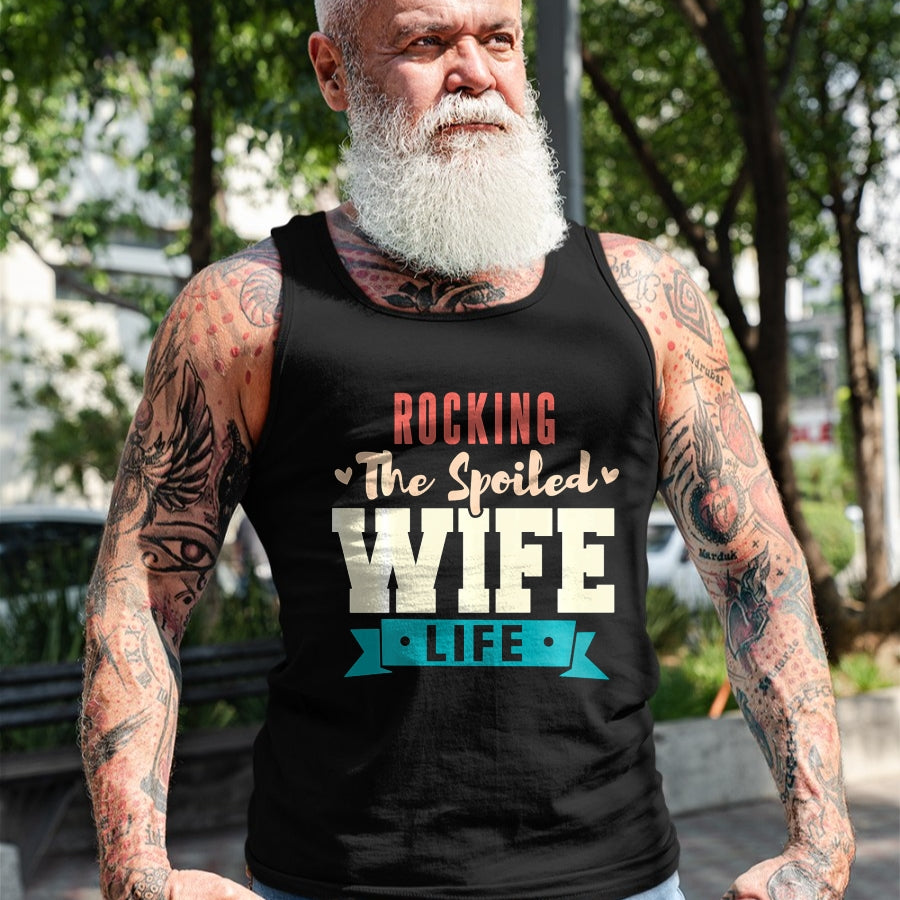 Best Wife Shirt, Wife and Husband Unisex T-Shirt/Hoodie/Sweatshirt HLT00 - Gift for wife T shirt, spoiled wife   Spoiled Wife Rocking The Spoiled Wife Life Long Sleeve T-Shirt