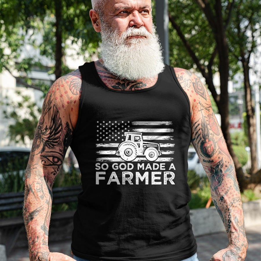 Best Farmer Life Shirt, Funny Farmer UnisexT-Shirt/Hoodie/Sweatshirt HLT00 - American Flag So God Made A Farmer 4th Of July T-Shirt (1)