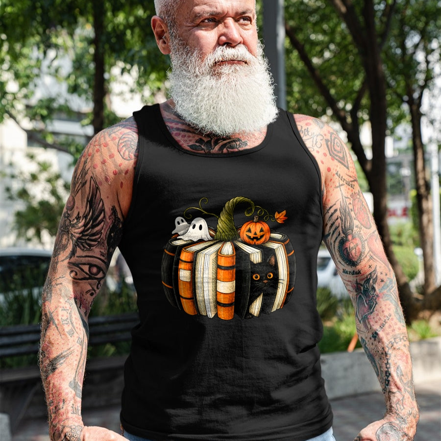 Best Teacher Shirt, Funny Teacher UnisexT-Shirt/Hoodie/Sweatshirt HLT00 - Halloween Reading Pumpkin Book Cat Ghost Librarian Teacher T-Shirt