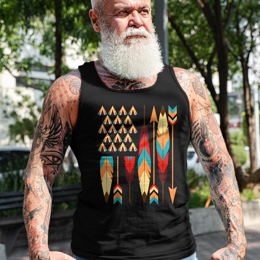 Native American T-Shirts, Vintage Native American Unisex T-Shirt/Hoodie/Sweatshirt HLT00 - Native American Pride USA Flag
