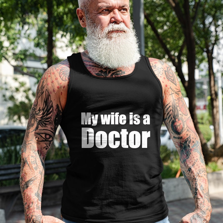 Best Doctor Shirt, Funny Doctor UnisexT-Shirt/Hoodie/Sweatshirt HLT00 - Funny My Wife is a Doctor Shirt for Husband T-Shirt, Men, Black, 3X-Large