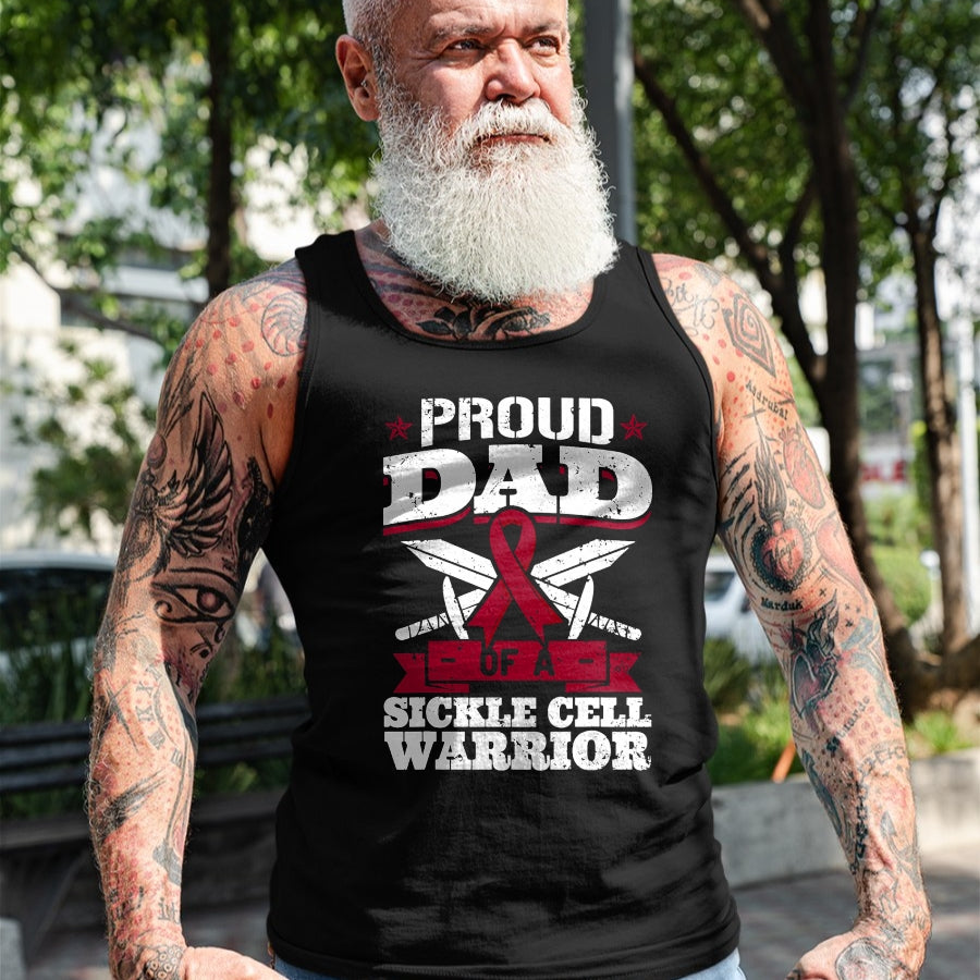 Gift for Dad Shirt, Funny Dad Unisex T-Shirt/Hoodie/Sweatshirt HLT00 – Proud Dad Of A Sickle Cell Warrior SCD Awareness Father T-Shirt