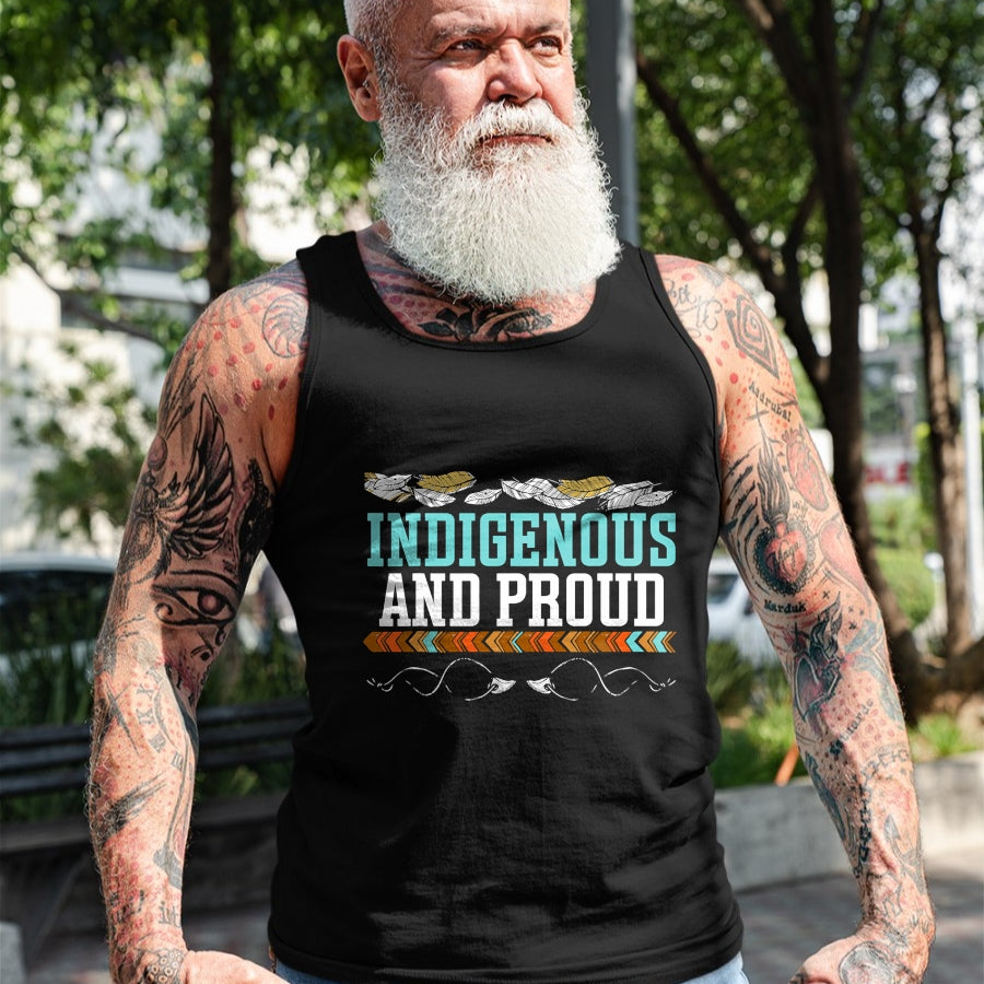 Native American T-Shirts, Vintage Native American Unisex T-Shirt/Hoodie/Sweatshirt HLT00 - Indigenous And Proud Native American Native Pride