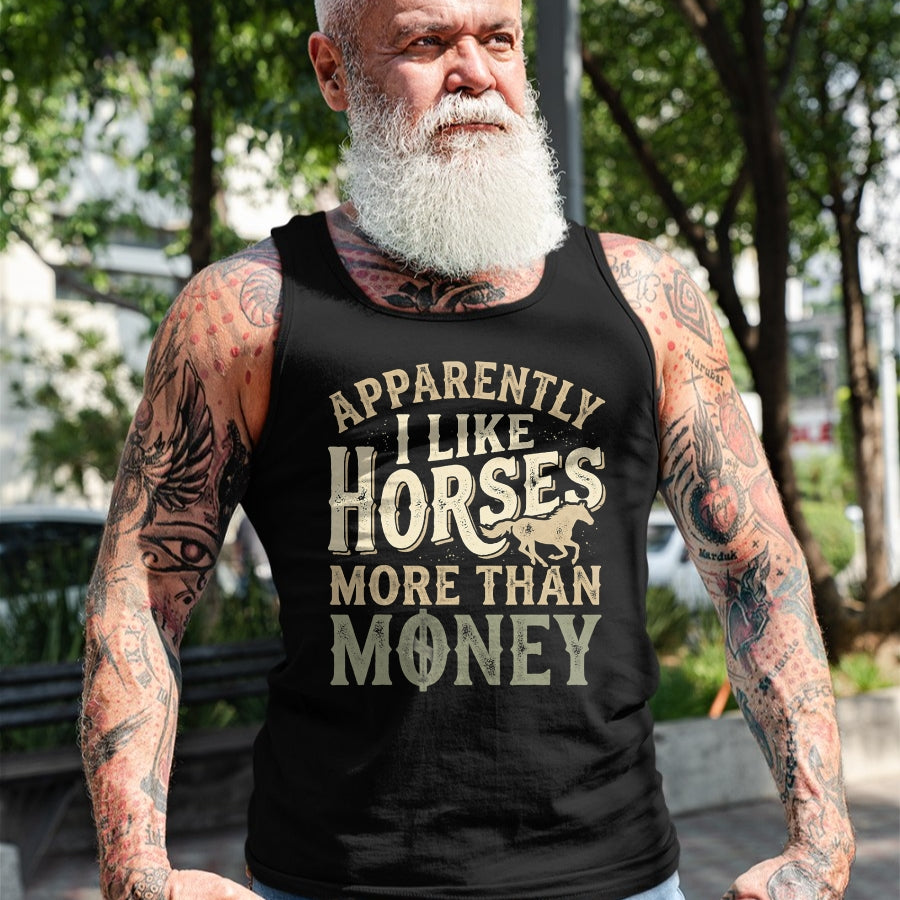 Best Horse Lover Shirt , Funny Horse UnisexT-Shirt/Hoodie/Sweatshirt HLT00 - Horse Equestrian Apparently I Like Horses More Than Money T-Shirt
