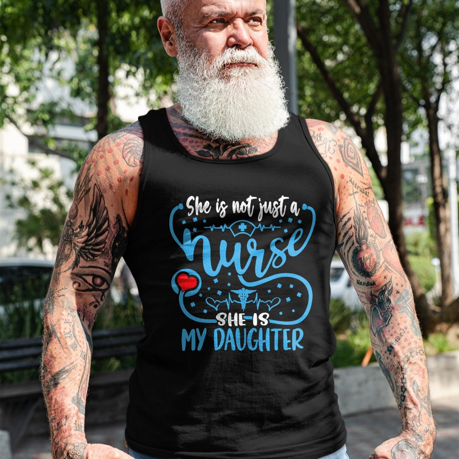 Funny Nurse Shirt, Nurse Unisex T-Shirt/Hoodie/Sweatshirt HLT00 - My Daughter Is A Nurse Proud Nurse's Mom Dad RN LPN Family T-Shirt (2)