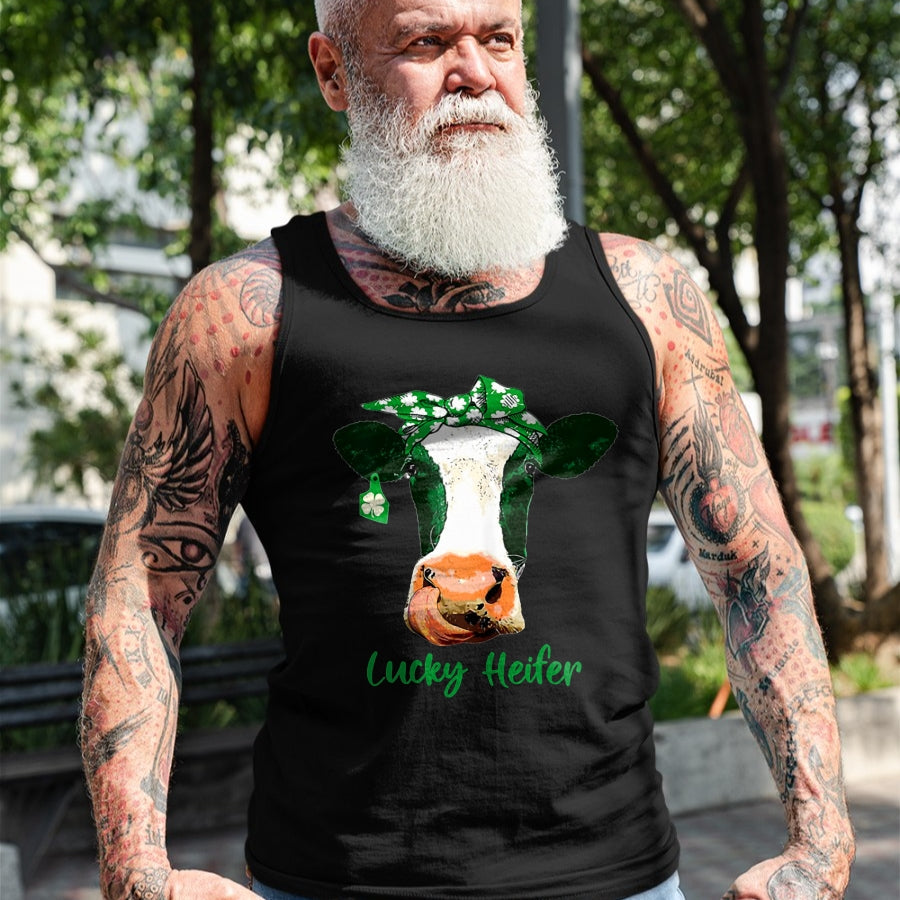 Gift for Mom Shirt, Funny Mom Unisex T-Shirt/Hoodie/Sweatshirt HLT00 - Lucky Heifer Patricks Day Heifer Mom Irish T-Shirt