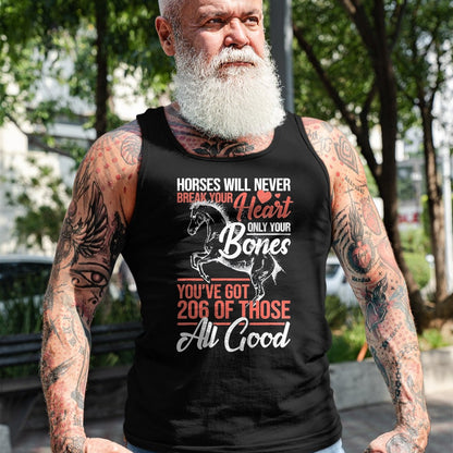 Best Horse Lover Shirt , Funny Horse UnisexT-Shirt/Hoodie/Sweatshirt HLT00 - Horse Rider - Horses Will Never Break Your Heart - Horse T-Shirt, Men, Black, 3X-Large