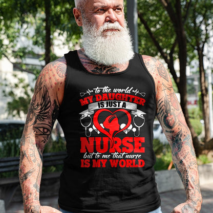 Funny Nurse Shirt, Nurse Unisex T-Shirt/Hoodie/Sweatshirt HLT00 - Womens My Daughter Is A Nurse, Proud To Be A Nurse's Mom V-Neck T-Shirt