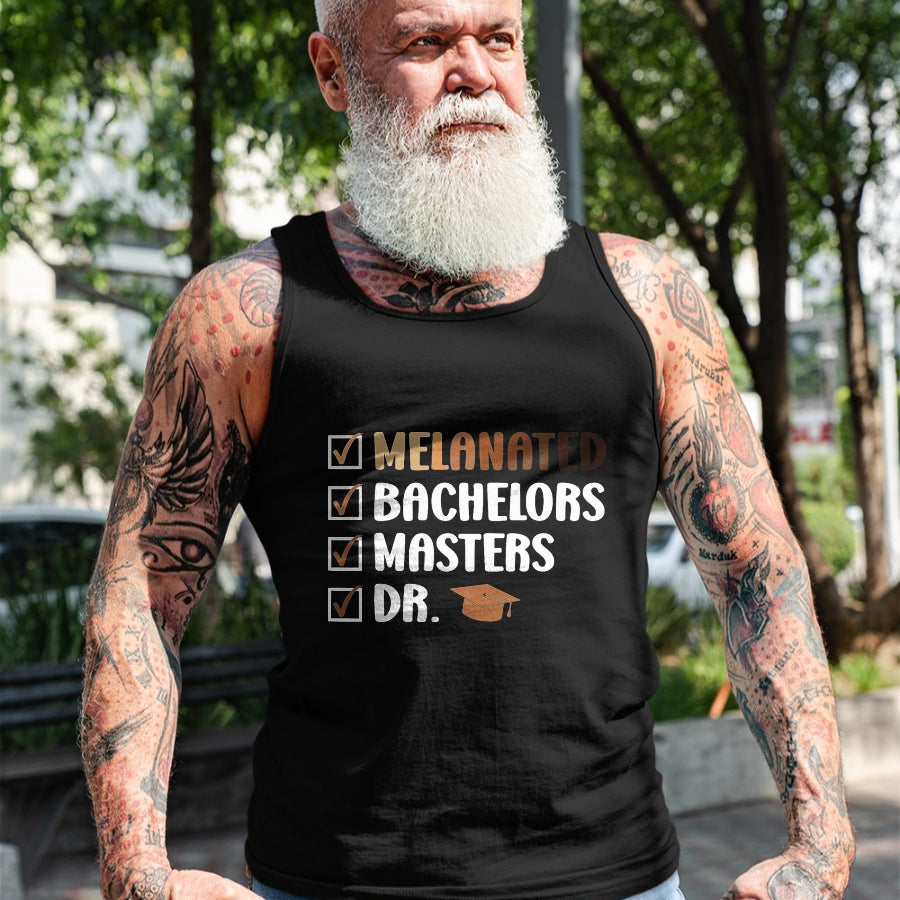 Best Doctor Shirt, Funny Doctor UnisexT-Shirt/Hoodie/Sweatshirt HLT00 - MELANATED Bachelors Masters DR. Doctor Graduation T-Shirt, Men, Black, 3X-Large