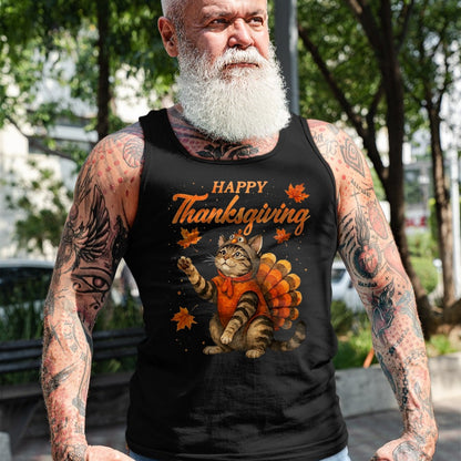 Best Thanksgiving Family Shirt , Funny Thanksgiving UnisexT-Shirt/Hoodie/Sweatshirt HLT00 - Cute Cat Turkey Happy Thanksgiving Fall Meow Cat Lover T-Shirt, Men, Black, 3X-Large