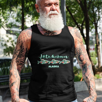 Native American T-Shirts, Vintage Native American Unisex T-Shirt/Hoodie/Sweatshirt HLT00 - Ketchikan Alaska Native Art Salmon Fishing Capital Souvenir