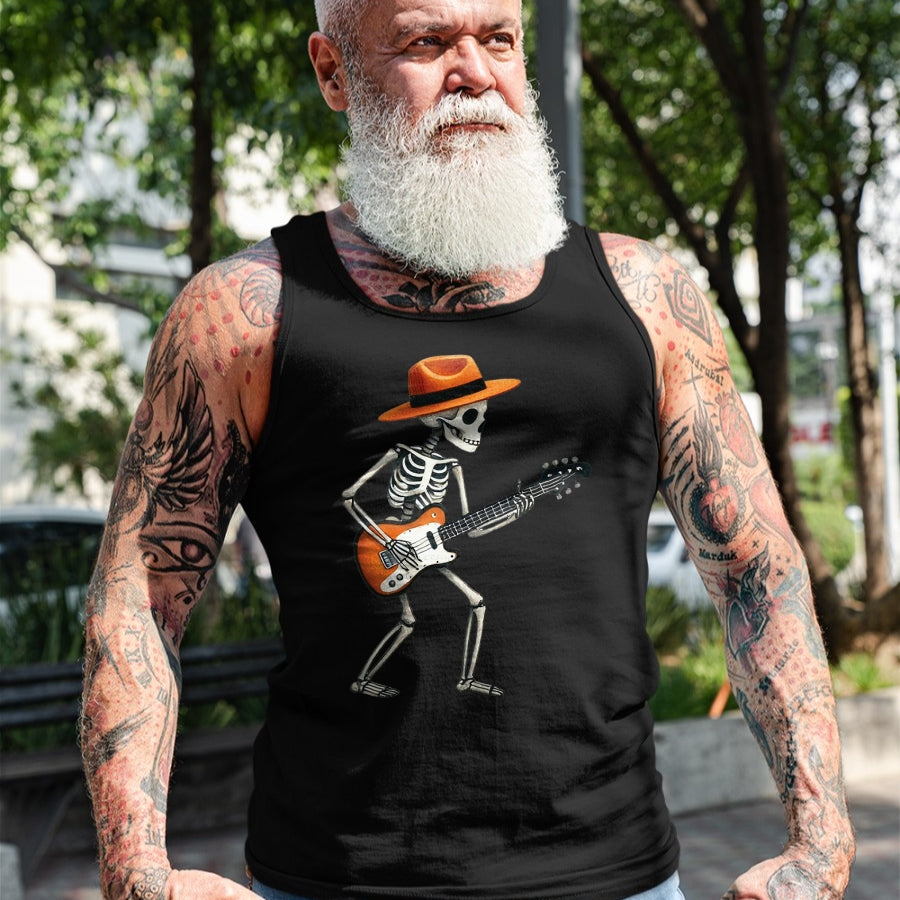 Guitar Lover Shirt, Funny Guitar UnisexT-Shirt/Hoodie/Sweatshirt HLT00 - Skeleton Playing Electric Guitar Rock Halloween Boys Men Tee T-Shirt