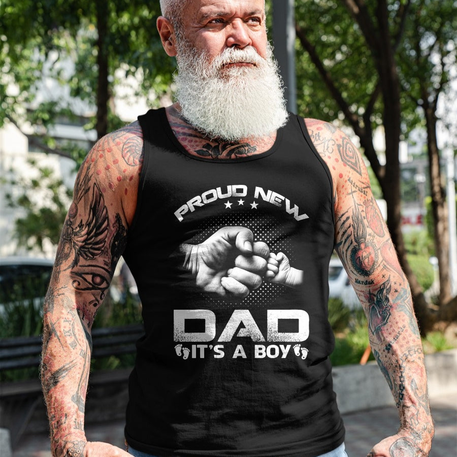 Gift for Dad Shirt, Funny Dad Unisex T-Shirt/Hoodie/Sweatshirt HLT00 – Proud New Dad It_s A Boy T-Shirt