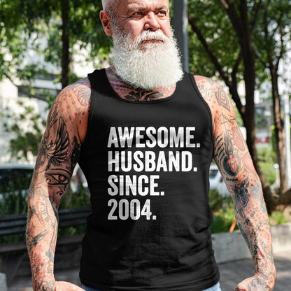 Best Wife Shirt, Wife and Husband Unisex T-Shirt/Hoodie/Sweatshirt HLT00 - Awesome Husband Since 2004 20th wedding anniversary 20 years T-Shirt
