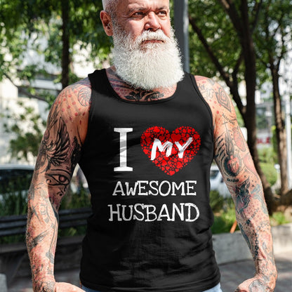 Best Wife Shirt, Wife and Husband Unisex T-Shirt/Hoodie/Sweatshirt HLT00 - I Love My Awesome Husband T-Shirt for Women Gift T-Shirt