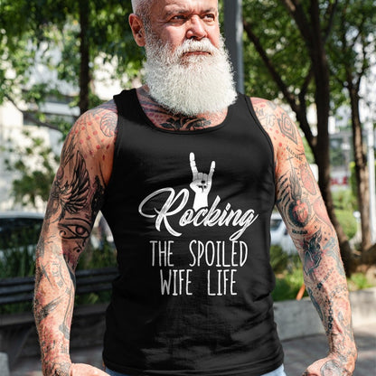 Best Wife Shirt, Wife and Husband Unisex T-Shirt/Hoodie/Sweatshirt HLT00 - Gift for wife T shirt, spoiled wife   Women's Rocking Spoiled Wife Life Rock On Spoiled Wife T-Shirt