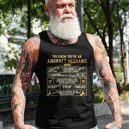 Best Mechanic Life Shirt, Funny Mechanic UnisexT-Shirt/Hoodie/Sweatshirt HLT00 - You Know You're an Aircraft Mechanic - Airplane Maintenance T-Shirt Small