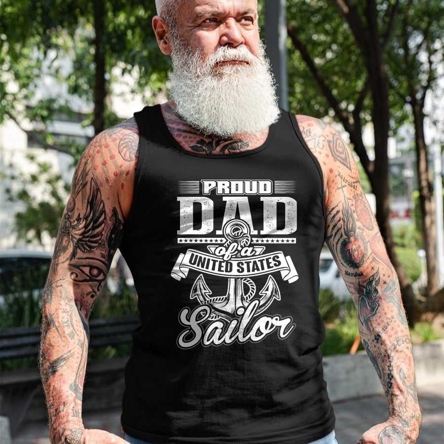 Gift for Dad Shirt, Funny Dad Unisex T-Shirt/Hoodie/Sweatshirt HLT00 – Mens Proud Dad of A United States Sailor T-Shirt