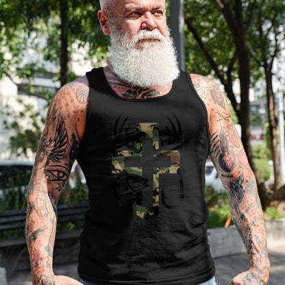 Funny Hunting Shirt, Gift For Hunting Lover Unisex T-Shirt/Hoodie/Sweatshirt HLT00 - Youth Camo Faith Hunting Fishing Cross Hook Christian Jesus T-Shirt