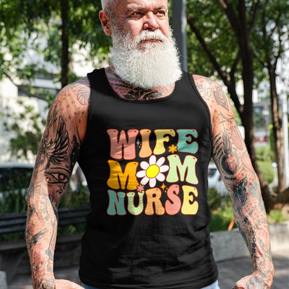 Funny Nurse Shirt, Nurse Unisex T-Shirt/Hoodie/Sweatshirt HLT00 - Retro groovy Wife Mom Nurse Women Mothers Day For Nurses T-Shirt