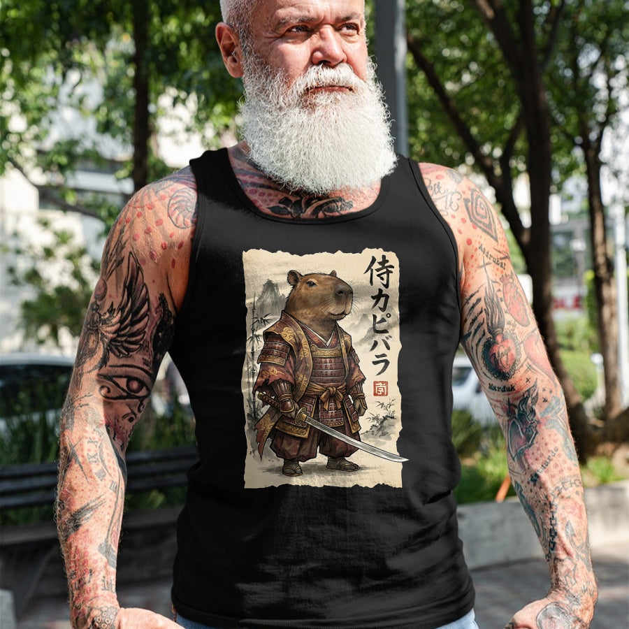 Cute Capybara Shirt, Funny Capybara Unisex T-Shirt/Hoodie/Sweatshirt HLT00 - Samurai Capybara Japanese Art Vintage Graphic Funny Animal T-Shirt
