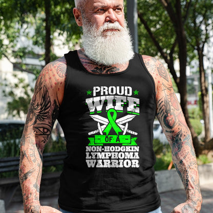 Best Wife Shirt, Wife and Husband Unisex T-Shirt/Hoodie/Sweatshirt HLT00 - Gift for wife T shirt, lucky wife   Proud Wife Of A Non-Hodgkin Lymphoma Warrior Awareness T-Shirt