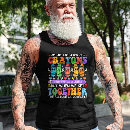 Best Teacher Shirt, Funny Teacher UnisexT-Shirt/Hoodie/Sweatshirt HLT00 - Funny Teacher We are Like A Box of Crayons Back to School T-Shirt