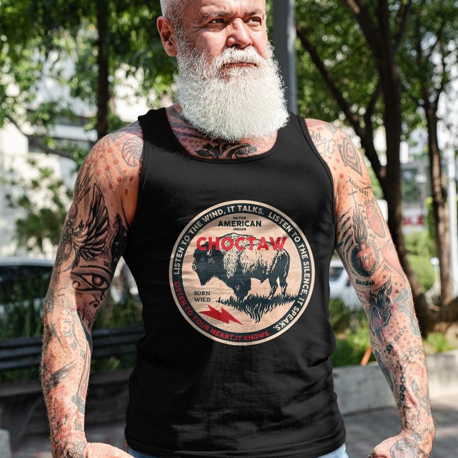 Native American T-Shirts, Vintage Native American Unisex T-Shirt/Hoodie/Sweatshirt HLT00 - Choctaw Native American Indian Born Freedom Wild Buffalo Premium