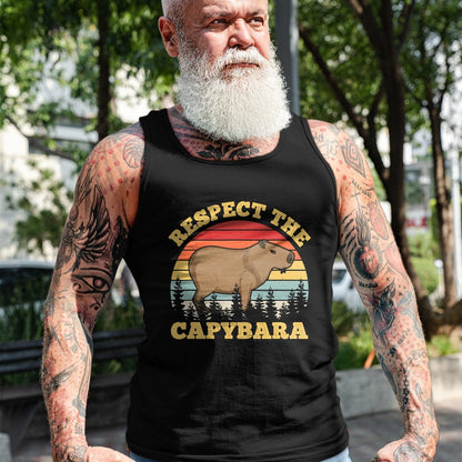 Cute Capybara Shirt, Funny Capybara Unisex T-Shirt/Hoodie/Sweatshirt HLT00 - Respect The Capybara Funny Capibara Rodent Animal Lover T-Shirt