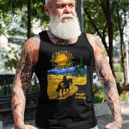 Best Horse Lover Shirt , Funny Horse UnisexT-Shirt/Hoodie/Sweatshirt HLT00 - Gogh Riding Funny Van Gogh Horse Starry Night Cowboy T-Shirt