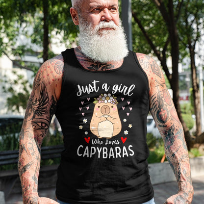 Cute Capybara Shirt, Funny Capybara Unisex T-Shirt/Hoodie/Sweatshirt HLT00 - Just a Girl Who Loves Capybaras Cute Rodent Animal Capybara T-Shirt
