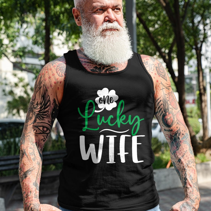 Best Wife Shirt, Wife and Husband Unisex T-Shirt/Hoodie/Sweatshirt HLT00 - Gift for wife T shirt, lucky wife   Womens Happy Saint Patricks Day Irish Shamrock One Lucky Wife Ta