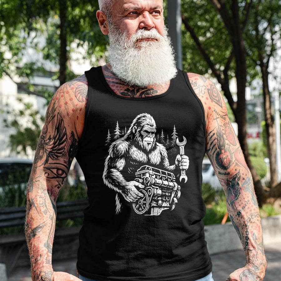 Best Mechanic Life Shirt, Funny Mechanic UnisexT-Shirt/Hoodie/Sweatshirt HLT00 - Funny Mechanic Bigfoot Sasquatch Engine Car Repair T-Shirt (1)