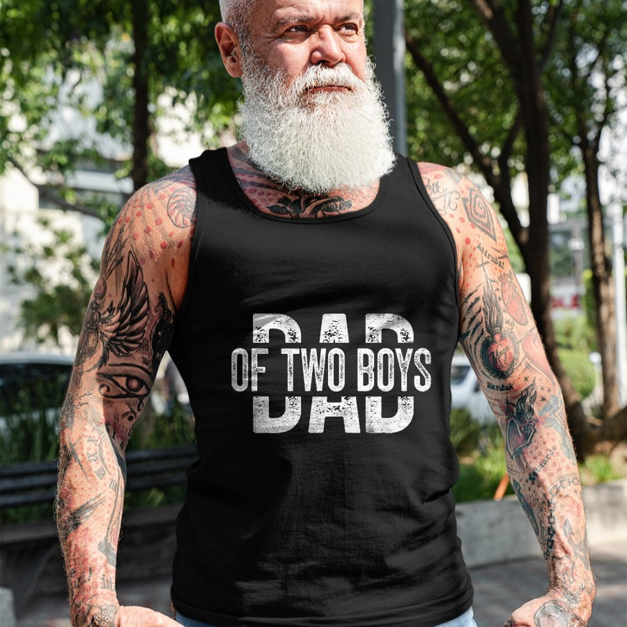 Gift for Dad Shirt, Funny Dad Unisex T-Shirt/Hoodie/Sweatshirt HLT00 – Dad of Two Boys Gifts Daddy of 2 Sons Father_s Day T-Shirt