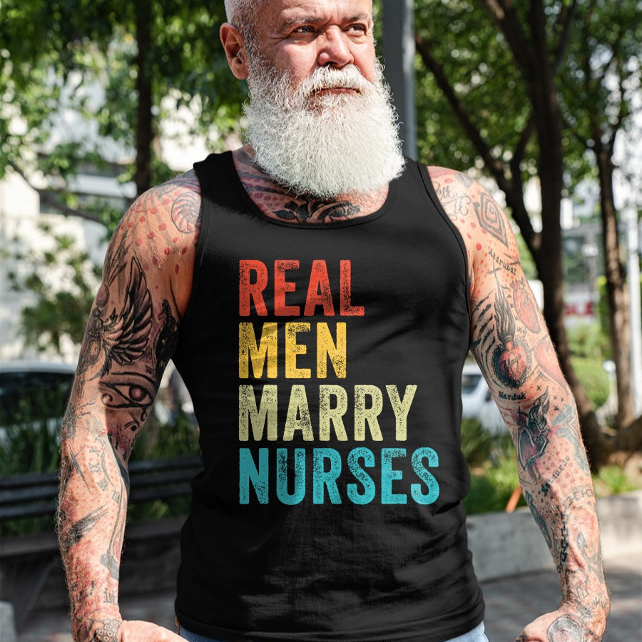 Funny Nurse Shirt, Nurse Unisex T-Shirt/Hoodie/Sweatshirt HLT00 - Real Men Marry Nurses Future Husband Wife Engagement Funny T-Shirt