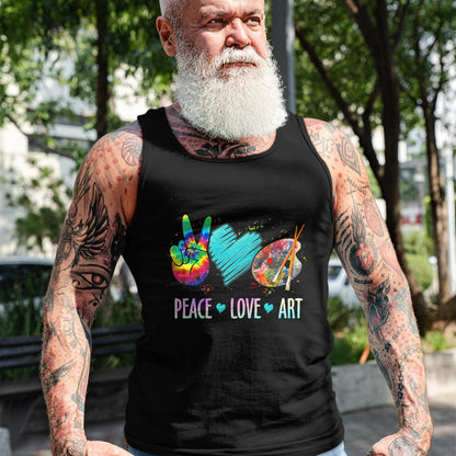 Best Teacher Shirt, Funny Teacher UnisexT-Shirt/Hoodie/Sweatshirt HLT00 - Peace Love Art Painting Palette Art Teacher T-Shirt