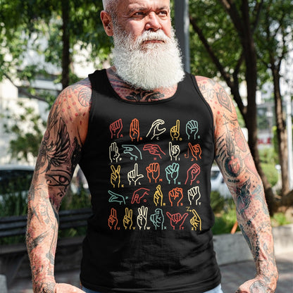Gift for Dad Shirt, Funny Dad Unisex T-Shirt/Hoodie/Sweatshirt HLT00 –  ASL ABC American Sign Language Alphabet Retro Deaf Awareness T-Shirt