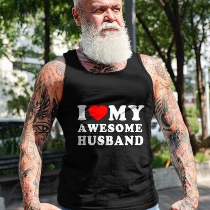 Best Wife Shirt, Wife and Husband Unisex T-Shirt/Hoodie/Sweatshirt HLT00 - I Love My Awesome Husband I Heart My Husband Love Husband T-Shirt (1)