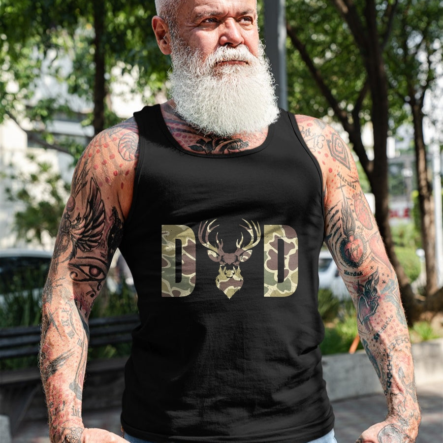 Funny Hunting Shirt, Gift For Hunting Lover Unisex T-Shirt/Hoodie/Sweatshirt HLT00 - Old School Camo Dad Hunting, Camouflage Deer Father_s Day T-Shirt